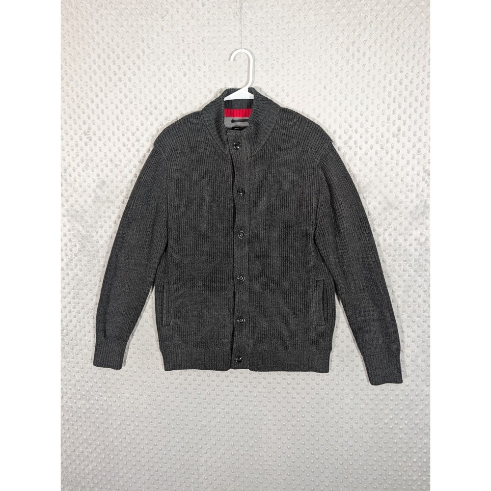 Relwen Merino Wool Deck Cardigan Jacket Men's Large Full Zip Charcoal Heather